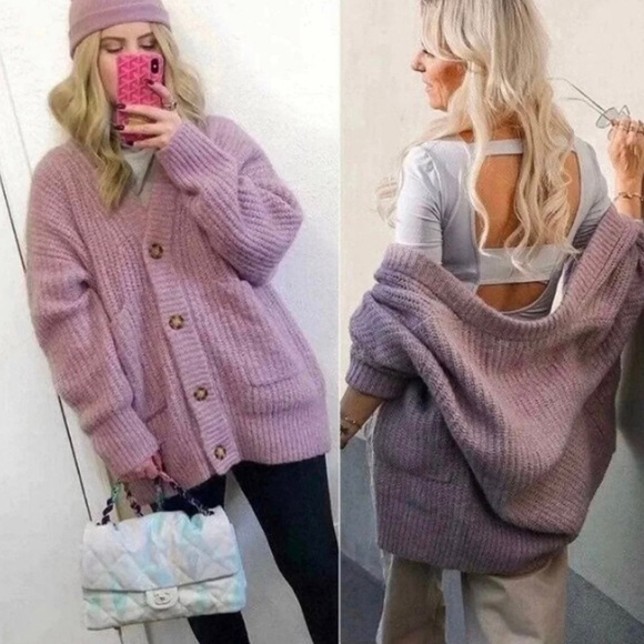 NWT ZARA Patch Pocket Knit Jacket Blogger Fav. Essential - Picture 3 of 13